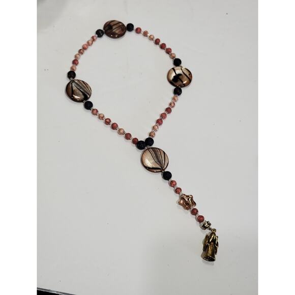 Vintage Chaplet Rosary Beads With Brass Mini Angel - Picture 5 of 5